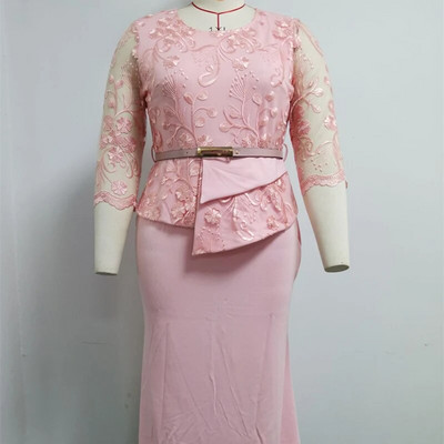 2021 m. karštas išpardavimas Afrikos ir Turkijos stiliaus plius dydžio nėriniais susiūta suknelė moterims