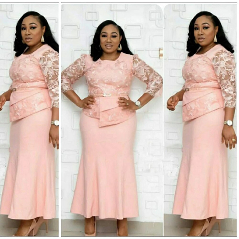 2021 m. karštas išpardavimas Afrikos ir Turkijos stiliaus plius dydžio nėriniais susiūta suknelė moterims