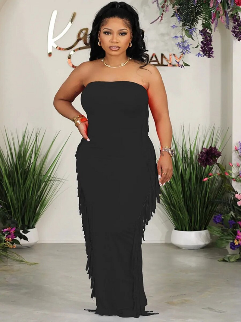 LW suures suuruses kleidid Tutt Disain Bodycon Tube Kleit peokleidid 2023 Bodycon Tube Top peokleit Naiste mustad ümbriskleidid