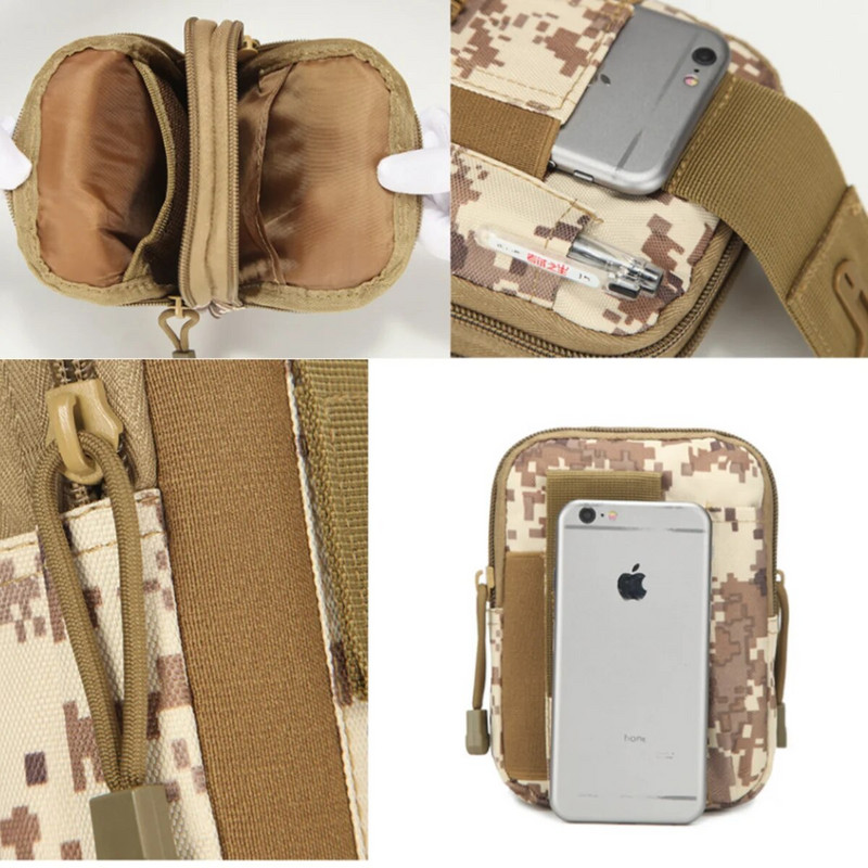 Lauko vyrų juosmens krepšio maišelis Vandeniui atsparus taktinis karinis sportinis medžioklės diržas Molle nailono mobiliųjų telefonų krepšiai kelionių įrankiai