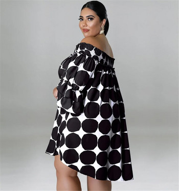 Γυναικεία φορέματα Wmstar Plus Size Summer Dot Pint Off Shoulder Γλυκό κομψό καθημερινό μίνι φόρεμα Νέο στυλ χονδρικής Dropshipping