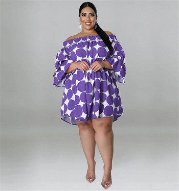 Γυναικεία φορέματα Wmstar Plus Size Summer Dot Pint Off Shoulder Γλυκό κομψό καθημερινό μίνι φόρεμα Νέο στυλ χονδρικής Dropshipping