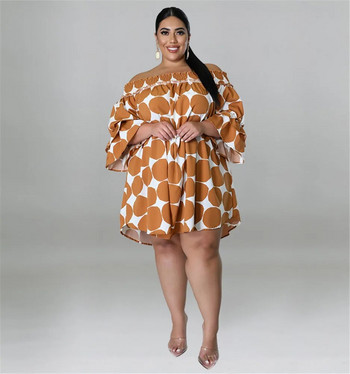 Γυναικεία φορέματα Wmstar Plus Size Summer Dot Pint Off Shoulder Γλυκό κομψό καθημερινό μίνι φόρεμα Νέο στυλ χονδρικής Dropshipping