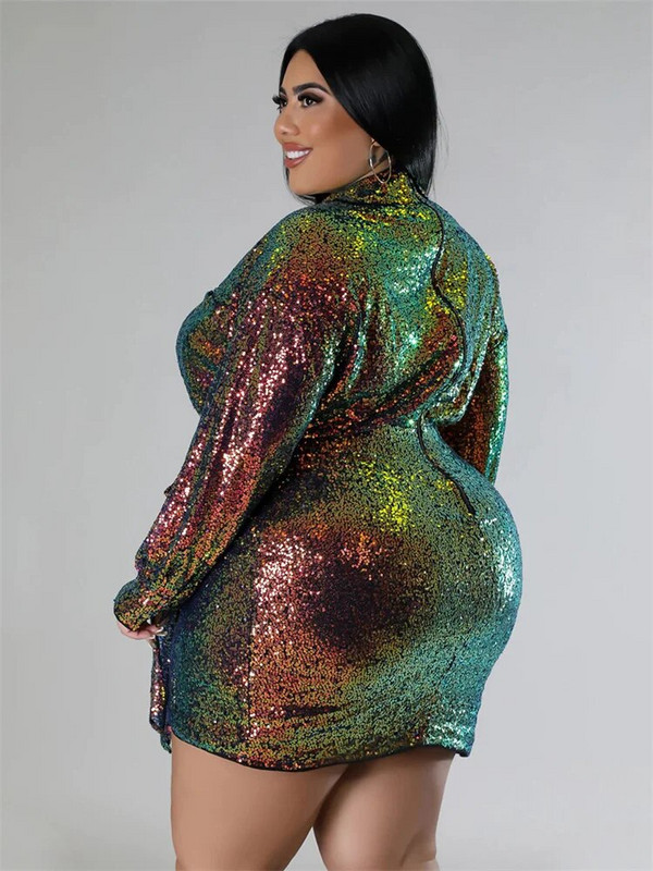 Wmstar večernje haljine veće veličine za žene Seksi V izrez dugih rukava, mini kroj novo u jesenskoj haljini, veleprodaja Dropshipping L-4XL