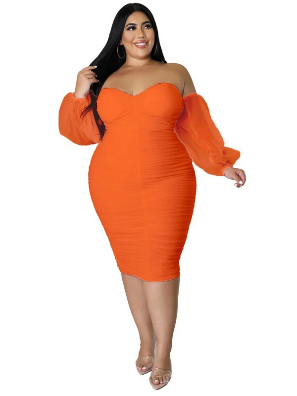 Wmstar haljina veće veličine Ženska zabava s otvorenim ramenima Mrežasti rukavi Seksi elegantne maksi haljine Rođendanske kombinacije Veleprodaja Dropshipping