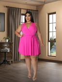 Vienspalvė liemenė Mini V kaklo Sexy Vestido Midi Elegante Vestidos Mujer Primavera Verano 2022 Didelio dydžio moteriški drabužiai didmeninė prekyba