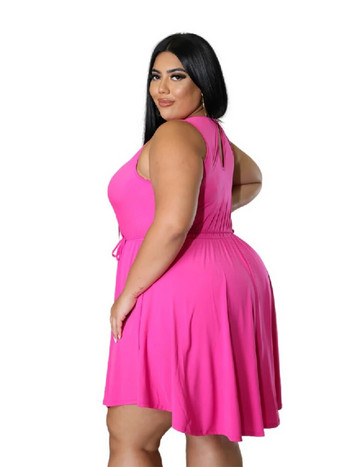 Μονόχρωμο γιλέκο Mini V Neck Sexy Vestido Midi Elegante Vestidos Mujer Primavera Verano 2022 Plus Size Γυναικεία Ρούχα Χονδρικής