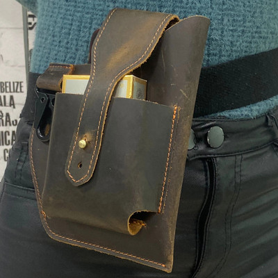 Fanny vöökott Meeste ehtsast nahast rihmaga vöö ja jala puusakomplektid meestele 6–7,5 tolli mobiiltelefoni sigaretisüütaja karbikott välikott