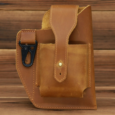 Fanny vöökott Meeste ehtsast nahast rihmaga vöö ja jala puusakomplektid meestele 6–7,5 tolli mobiiltelefoni sigaretisüütaja karbikott välikott