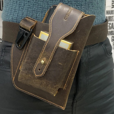 Fanny vöökott Meeste ehtsast nahast rihmaga vöö ja jala puusakomplektid meestele 6–7,5 tolli mobiiltelefoni sigaretisüütaja karbikott välikott