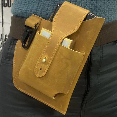 Fanny vöökott Meeste ehtsast nahast rihmaga vöö ja jala puusakomplektid meestele 6–7,5 tolli mobiiltelefoni sigaretisüütaja karbikott välikott