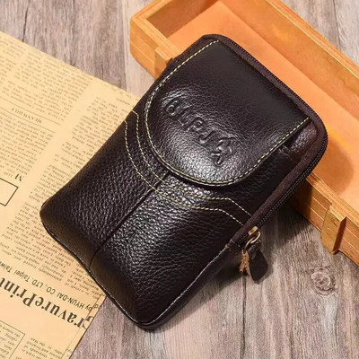 Modna višenamjenska telefonska kartica za novčiće Mala torbica oko struka Goveđa kožna torbica otporna na habanje Porta Tarjetas Outdoor Pack