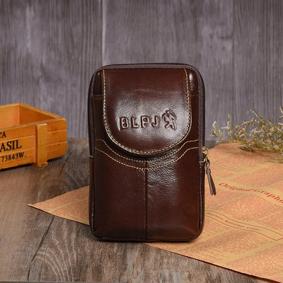 Modna višenamjenska telefonska kartica za novčiće Mala torbica oko struka Goveđa kožna torbica otporna na habanje Porta Tarjetas Outdoor Pack