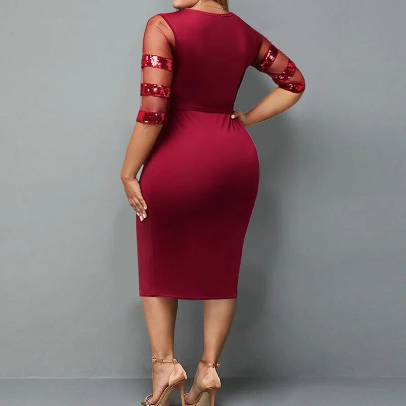 Naistele Suures suuruses kleit Naistele ühevärviline Seksikas vibuline Midi Kleit Femme Punane Vintage Paelad Satiin Sifooni Temperament Naiste riided