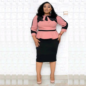 2021 m. karštas išpardavimas afrikietiško ir kalakutiško stiliaus plius dydžio lanko mezgimo suknelė moterims