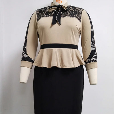 2021 m. karštas išpardavimas afrikietiško ir kalakutiško stiliaus plius dydžio lanko mezgimo suknelė moterims