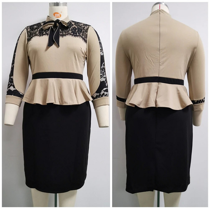 2021 m. karštas išpardavimas afrikietiško ir kalakutiško stiliaus plius dydžio lanko mezgimo suknelė moterims