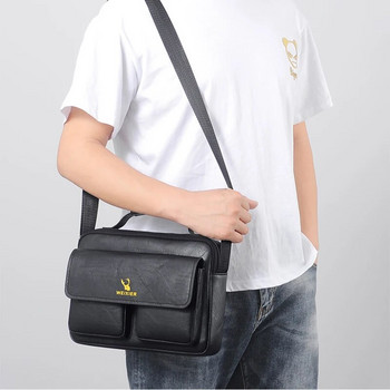 Винтидж чанта през рамо Мини куфарче за мъже Бизнес чанти PU кожени чанти Чанта Ipad Куфари Квадратна странична чанта през рамо
