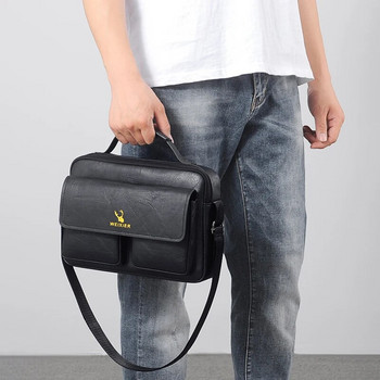 Vintage τσάντα ώμου Μίνι χαρτοφύλακας για άντρες Business Tote PU Δερμάτινες τσάντες Τσάντα Ipad Breifcases Τετράγωνη πλάγια τσάντα χιαστί