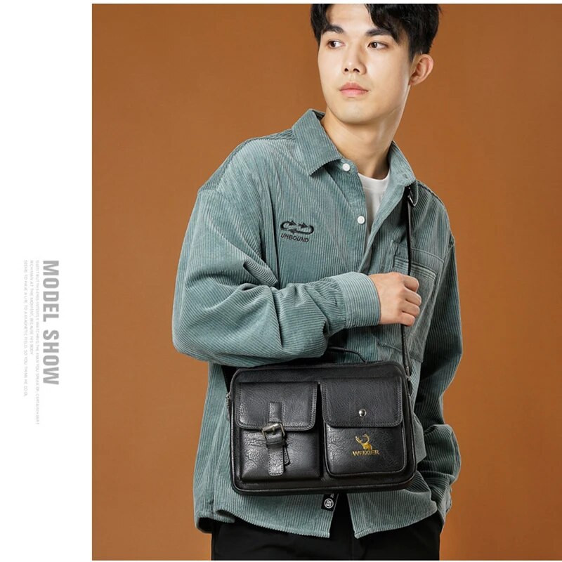 Muška torba za rame PU kožna muška vintage kurirska aktovka ručna torba poslovna torba Boston aktovke četvrtasta torba preko ramena