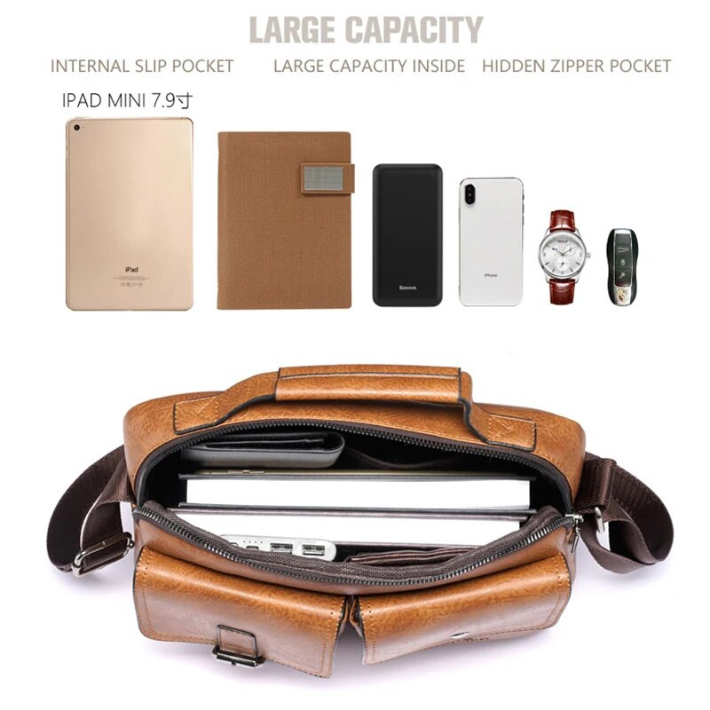 Muška torba za rame PU kožna muška vintage kurirska aktovka ručna torba poslovna torba Boston aktovke četvrtasta torba preko ramena