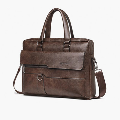 Ανδρικός Χαρτοφύλακας Τσάντα Laptop PU Δερμάτινες Vintage τσάντες ώμου Business Tote Messenger Πορτοφόλια Πορτοφόλια Crossbody Τσάντα Ανδρική