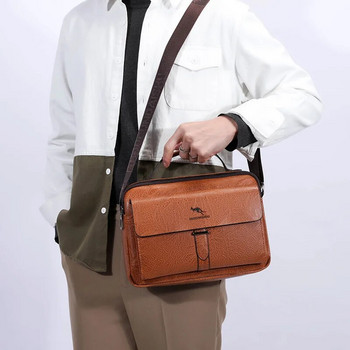 Луксозна марка Мъжка дизайнерска чанта Винтидж чанта през рамо PU кожена чанта Messenger Модна чанта за кръст Мъжка чанта за IPAD