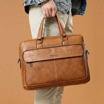 Мъжка куриерска чанта Ретро мъжка голяма куриерска чанта с цип Водоустойчив бизнес лаптоп Обикновени дамски чанти през рамо на едро