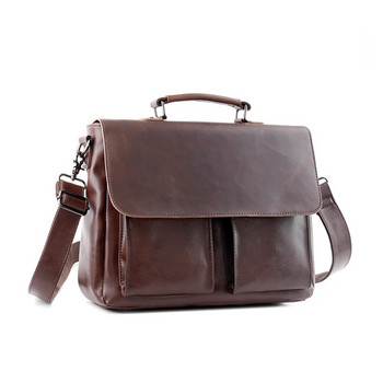 14\' ретро бизнес чанта Мъжки куфарчета Модна папка за документи PU кожена чанта за лаптоп Корейска версия Чанта за рамо