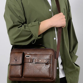 Модна мъжка преносима ръчна чанта от изкуствена кожа през рамо Бизнес куфарче Travel Man Crossbody s Маркова качествена мъжка чанта
