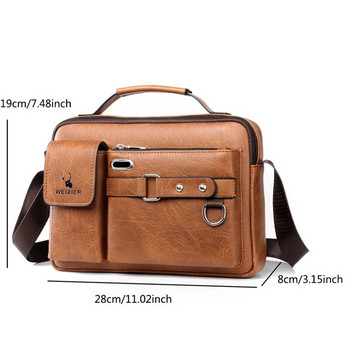 Модна мъжка преносима ръчна чанта от изкуствена кожа през рамо Бизнес куфарче Travel Man Crossbody s Маркова качествена мъжка чанта