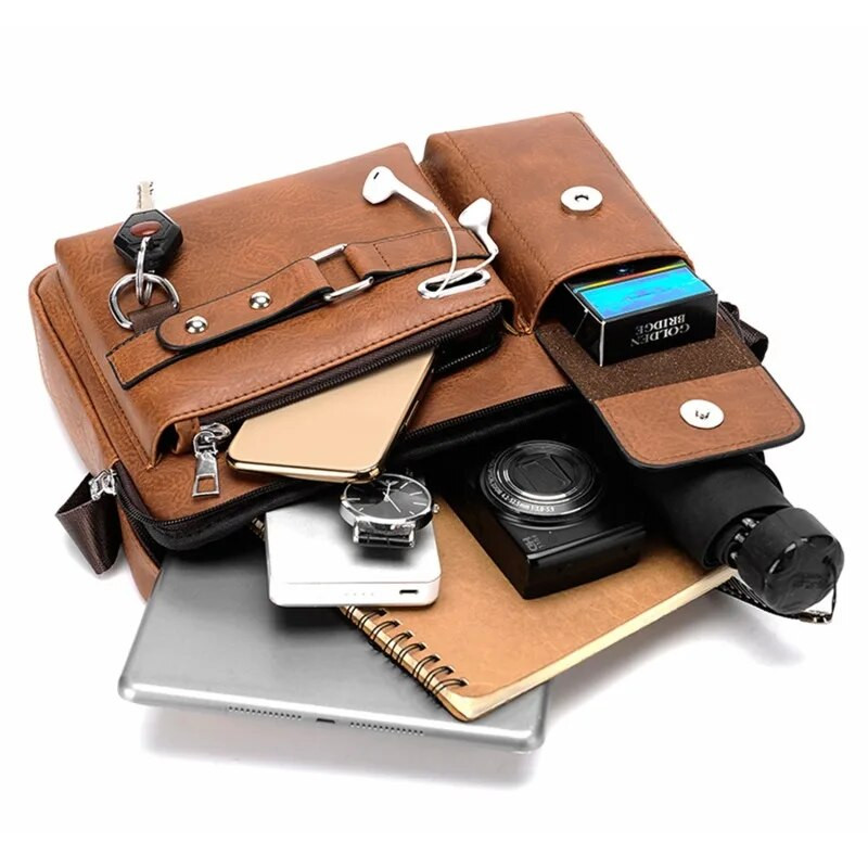 Modna muška prijenosna ručna torba od PU kože na rame Poslovna aktovka Putna muška muška torba preko ramena Kvalitetna muška torba