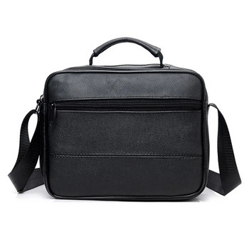 Нова мъжка кожена дамска чанта с цип Мъжка бизнес чанта Черна мъжка чанта Чанти през рамо Мъжки чанти за документи Мъжка чанта за документи Чанта през рамо