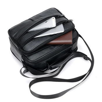 Νέα ανδρική δερμάτινη τσάντα χειρός Ανδρική τσάντα φερμουάρ Επαγγελματική τσάντα Μαύρη ανδρική τσάντα Τσάντες ώμου Τσάντες Messenger ανδρικές τσάντες χαρτοφύλακες Τσάντα χιαστί