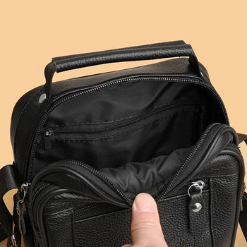 Мъжка луксозна марка от естествена кожа, мъжка чанта, чанта през рамо, бизнес чанта за през рамо, голям капацитет, мъжка ежедневна чанта