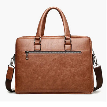 Мъжка чанта Кожена чанта Messenger Мъжко куфарче за лаптоп 14 Естествена мъжка кожена чанта Бизнес портфолио за документи A4