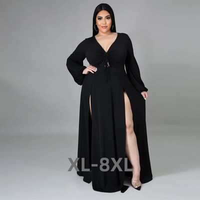 Liela izmēra Jauna kleita Sievietēm Eleganta Luksusa Sieviešu apģērbi Sexy v Kakla gari 5xl Eleganti Up Halāti Extreme Sexines 3xl 4xl 5xl 6xl