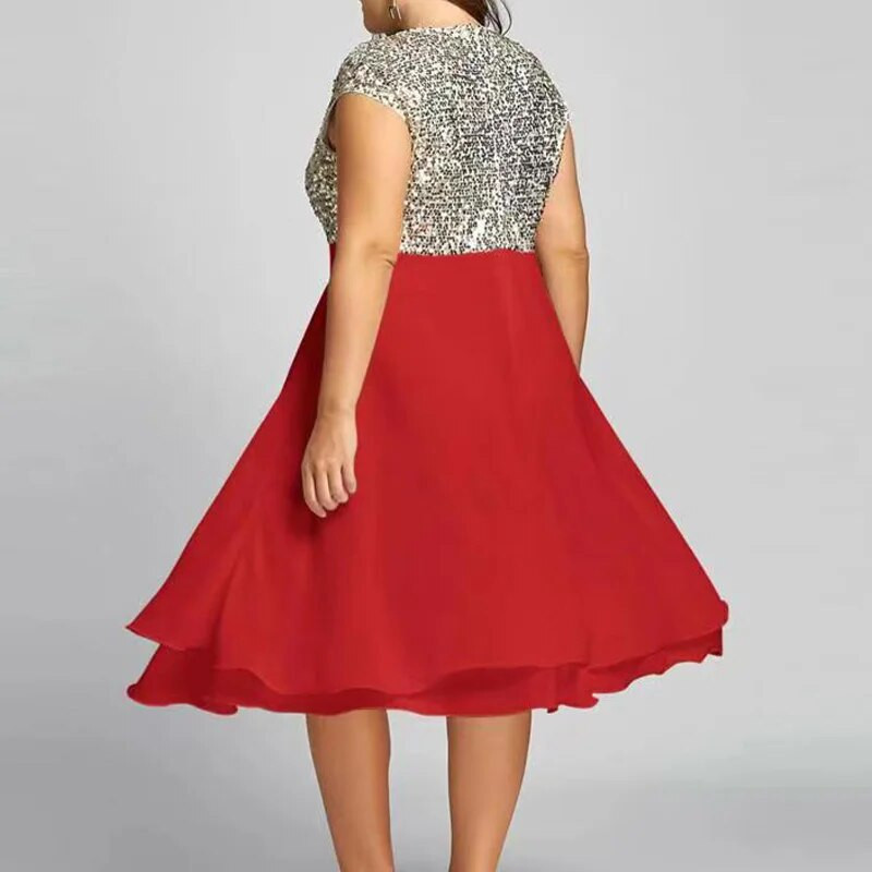 Suures suuruses naiste riietus, suvine seksikas moodne šifoonist litriga läikiv peokleit printsessikleit vabaaja vabade varrukateta naiste rannakleidid