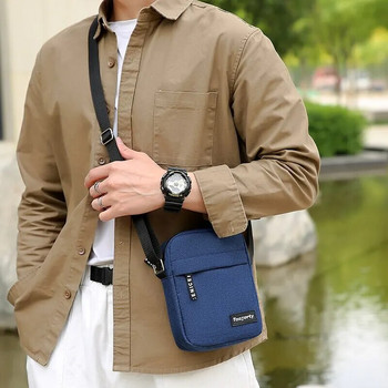 Найлонова чанта през рамо Мъжка едноцветна чанта Messenger Ежедневна модна европейска и американска ретро мъжка чанта