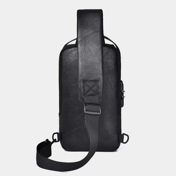 Мъжка чанта за гърди PU водоустойчива чанта за през рамо против кражба Модна мъжка чанта за гърди с едно рамо Корейски стил Ежедневна спортна чанта за пратки