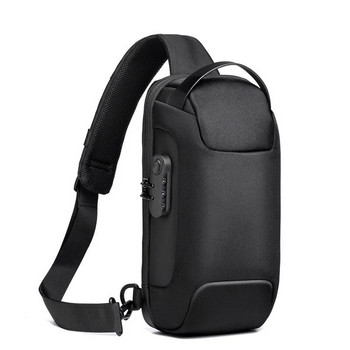 2023 Мъжка чанта за гърди Водоустойчива чанта за кръст Многофункционална пътна чанта против кражба Чанта през рамо Мъжка USB чанта за зареждане за мъж