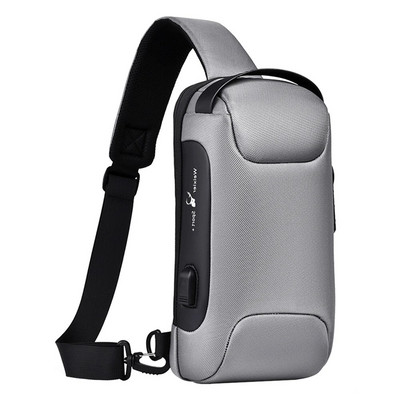 Meeste veekindel USB Oxford Crossbody kott vargusevastane õlakott Multifunktsionaalne lühike reisikott Messenger rinnakorv