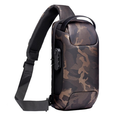 Meeste veekindel USB Oxford Crossbody kott vargusevastane õlakott Multifunktsionaalne lühike reisikott Messenger rinnakorv