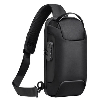 Meeste veekindel USB Oxford Crossbody kott vargusevastane õlakott Multifunktsionaalne lühike reisikott Messenger rinnakorv
