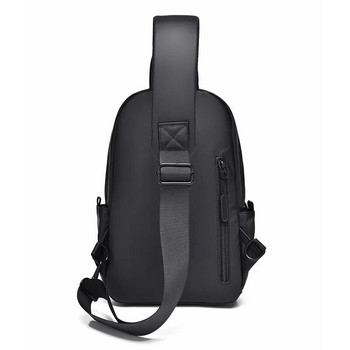 Мъжка нова модерна ежедневна кожена мембранна чанта за гърди Устойчива на пръски многофункционална чанта за гърди през рамо