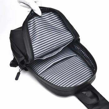 Мъжка нова модерна ежедневна кожена мембранна чанта за гърди Устойчива на пръски многофункционална чанта за гърди през рамо