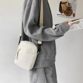 Мъжки чанти с прашка Messenger Ежедневни платнени малки чанти с цип през рамо Проста малка чанта през рамо през рамо Мъжка чанта