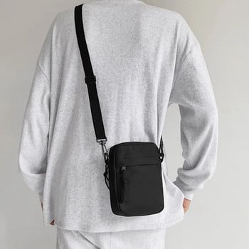 Мъжки чанти с прашка Messenger Ежедневни платнени малки чанти с цип през рамо Проста малка чанта през рамо през рамо Мъжка чанта