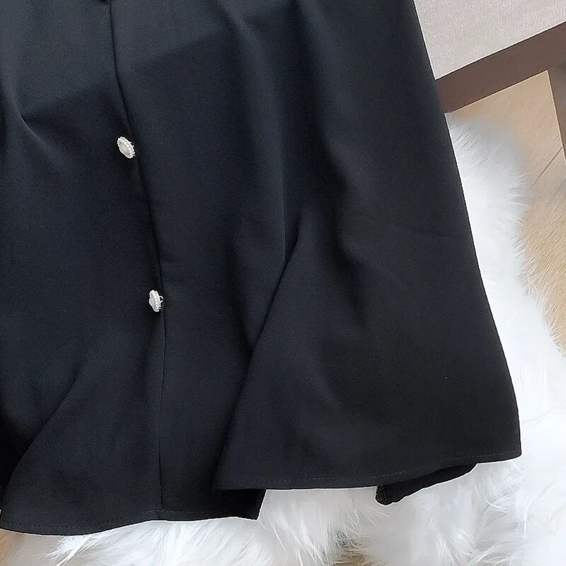 160 kg didelio dydžio moteriška krūtinė 160 Vasarinė laisva kvadratinio kaklo suknelė trumpomis rankovėmis Juoda 6XL 7XL 8XL 9XL 10XL