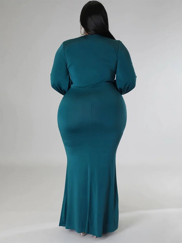 Wmstar suures suuruses peokleidid naistele pikkade varrukatega veniv seksikas V-kaelusega elegantne maksikleit sügisriiete hulgimüük